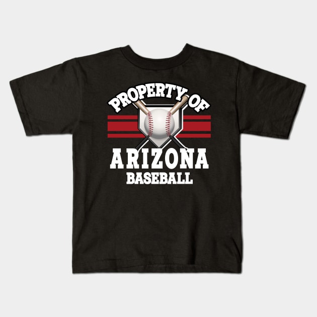 Proud Name Arizona Graphic Property Vintage Baseball Kids T-Shirt by WholesomeFood